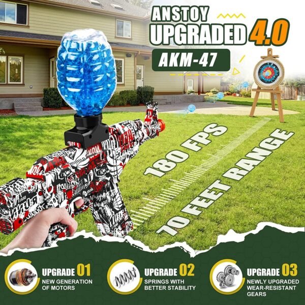 Gel Ball Blaster Shooter Upgraded Gun AKM-47 (2000 Gel Balls Included)