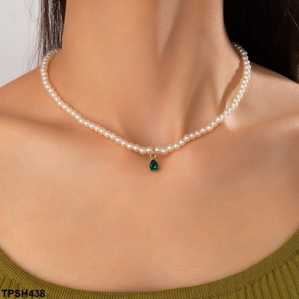 TPSH438 YYE Pear Pendent With Pearl Chain – TPSH